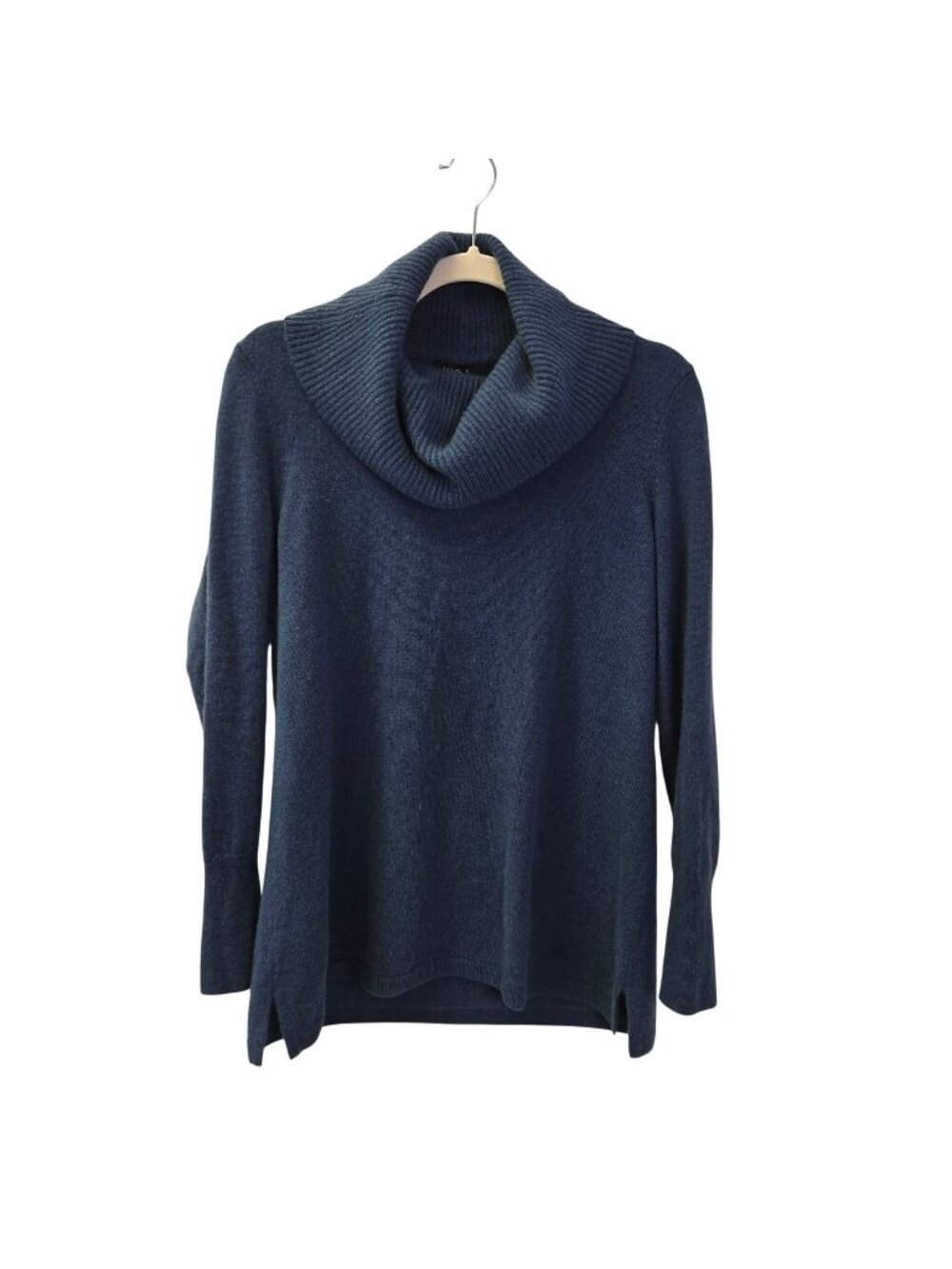 Talbots 100% Cashmere Teal Cowlneck Sweater Size Medium